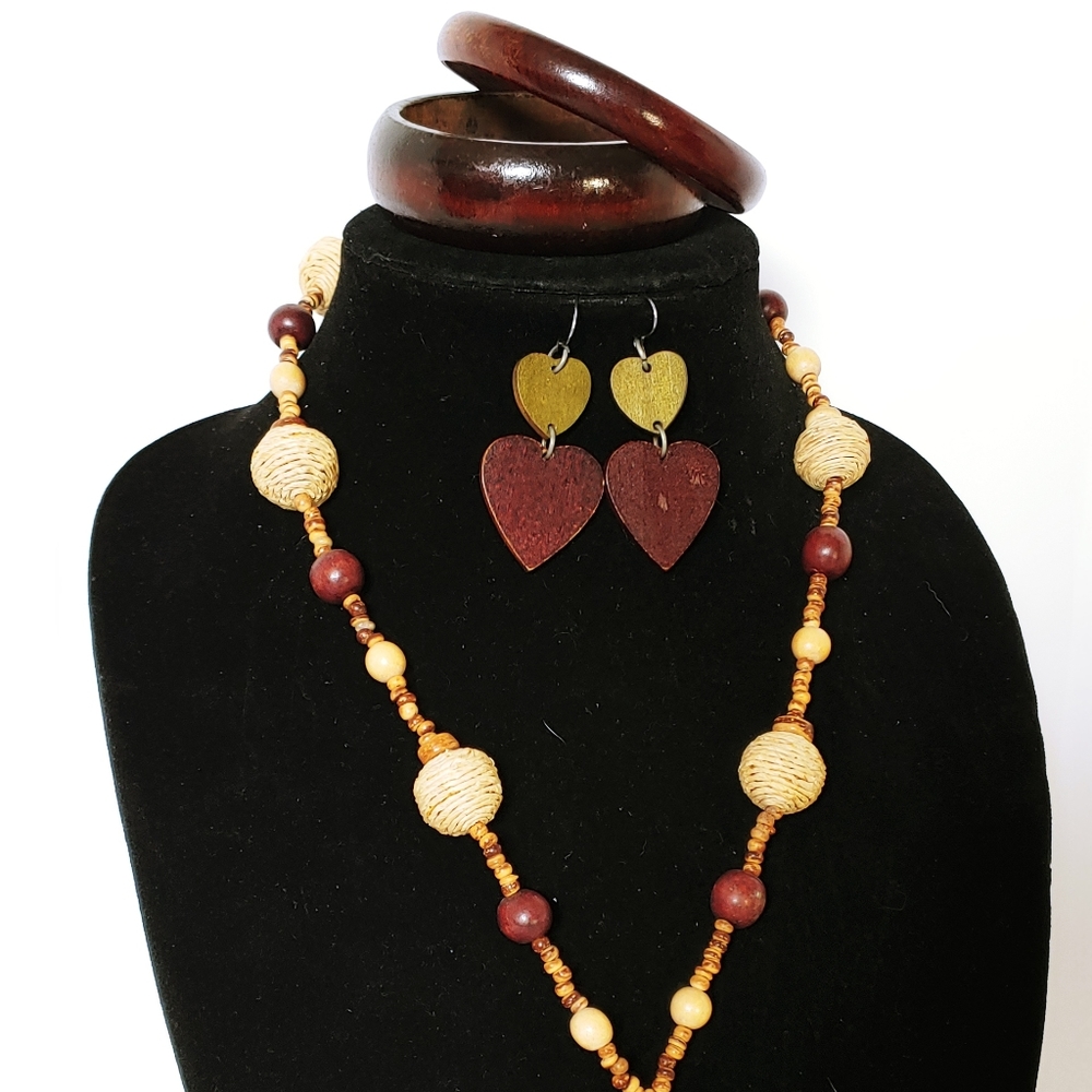 3 Piece Wooden Bohemian Set